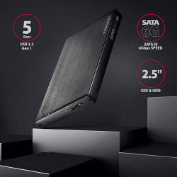 AXAGON EE25-XA6, USB 5Gbps - SATA 6G, 2.5'' kovový ALINE box