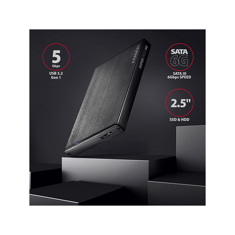 AXAGON EE25-XA6, USB 5Gbps - SATA 6G, 2.5'' kovový ALINE box