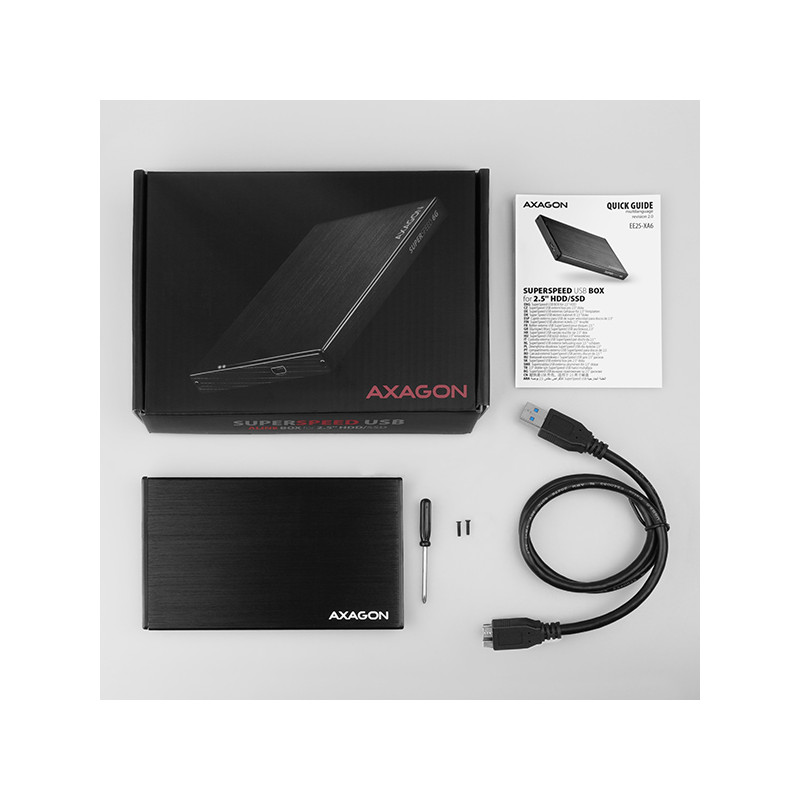 AXAGON EE25-XA6, USB 5Gbps - SATA 6G, 2.5'' kovový ALINE box
