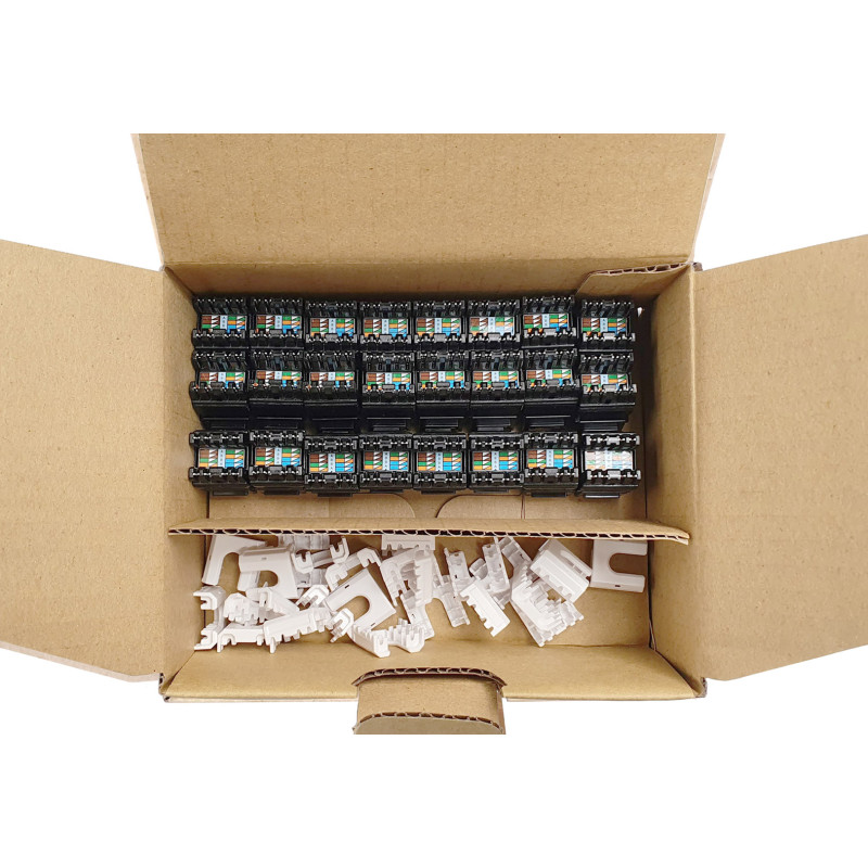 MULTIPACK 24 ks - rýchlozarezávací keystone Solarix CAT6 UTP SXKJ-6-UTP-BK-NA Comp. Level a 4PPoE