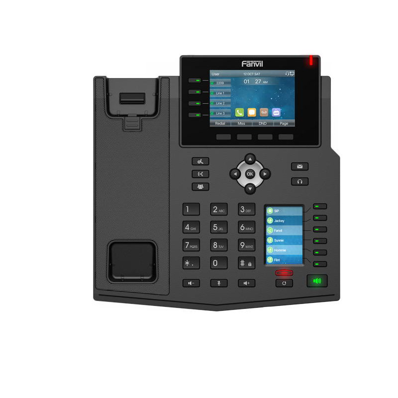 GRANDSTREAM - Fanvil X5U SIP telefón, 3,5'' bar.disp. + 2,4'' disp., 16SIP, 4link.tl., 30DSS hr., BT, dual Gbit