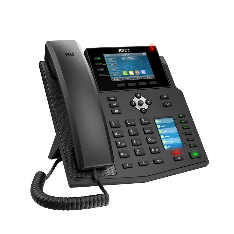 GRANDSTREAM - Fanvil X5U SIP telefón, 3,5'' bar.disp. + 2,4'' disp., 16SIP, 4link.tl., 30DSS hr., BT, dual Gbit