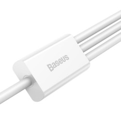 NONAME - Baseus CAMLTYS-02 Superior Fast Charging Dátový Kabel 3v1 USB-C, Lightning, MicroUSB 1.5m White