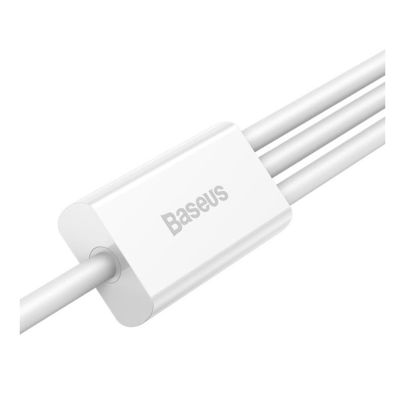 NONAME - Baseus CAMLTYS-02 Superior Fast Charging Dátový Kabel 3v1 USB-C, Lightning, MicroUSB 1.5m White
