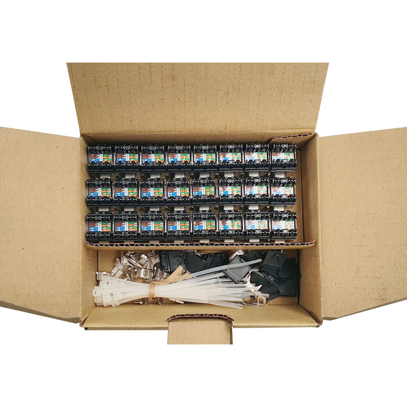 MULTIPACK 24 ks - rýchlozarezávací keystone Solarix CAT6 STP SXKJ-6-STP-BK-NA