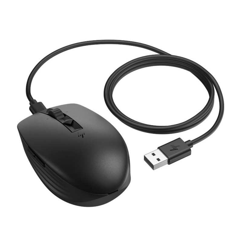 HP 710/Kancelárska/Optická/Pre pravákov/3 000 DPI/Drôtová+bezdrôtová/Čierna
