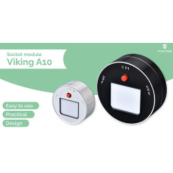 Zásuvkový modul Viking A10S, striebra/LED svetlo 3W/230V,16A,50Hz