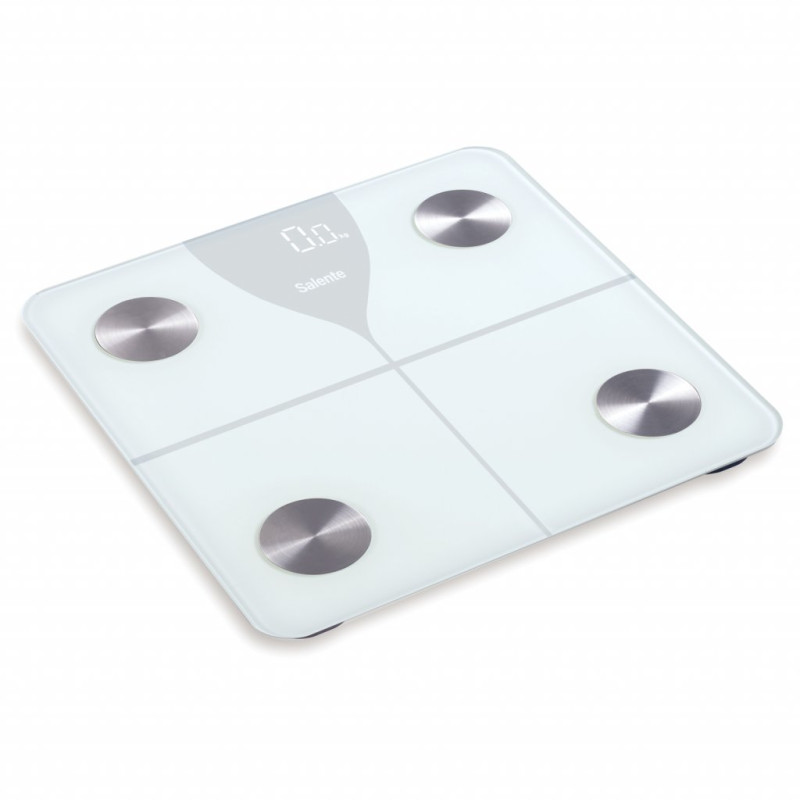 Salente SlimFit, múdra osobná diagnostická fitness váha, Bluetooth, biela