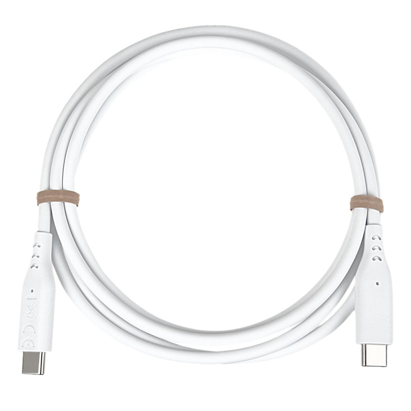 PremiumCord silikónový USB-C 60W, biely, 1.5m