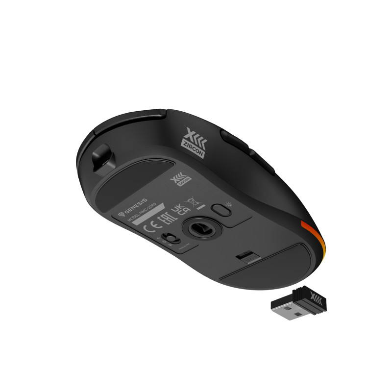 Genesis herná bezdrôtová myš ZIRCON XIII/Herná/Optická/26 000 DPI/Bezdrôtové USB/Čierna