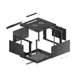 LANBERG RACKOVÁ SKRIŇA 19'' PRO MONTÁŽ NA STENU 6U/600X600 PRO VLASTNÚ MONTÁŽ S KOVOVÝMI DVERAMI ČIERNA