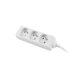 NATEC - Predlžovací kábel Lanberg PS0, 3 zásuvky, 3m, biela