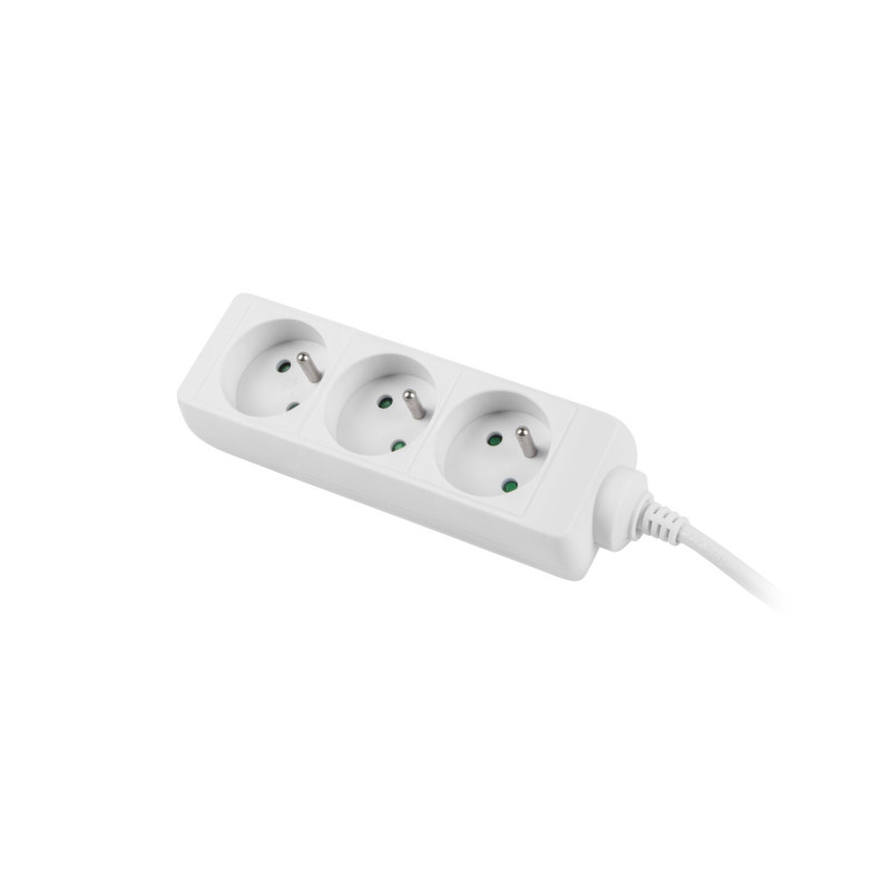 NATEC - Predlžovací kábel Lanberg PS0, 3 zásuvky, 3m, biela