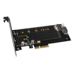 AXAGON PCEM2-DC, PCIe x4 - M.2 NVMe M-key + SATA B-key slot adaptér, chladič, vr. LP