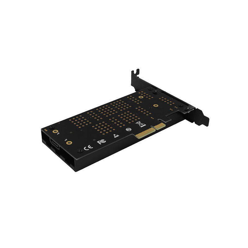 AXAGON PCEM2-DC, PCIe x4 - M.2 NVMe M-key + SATA B-key slot adaptér, chladič, vr. LP