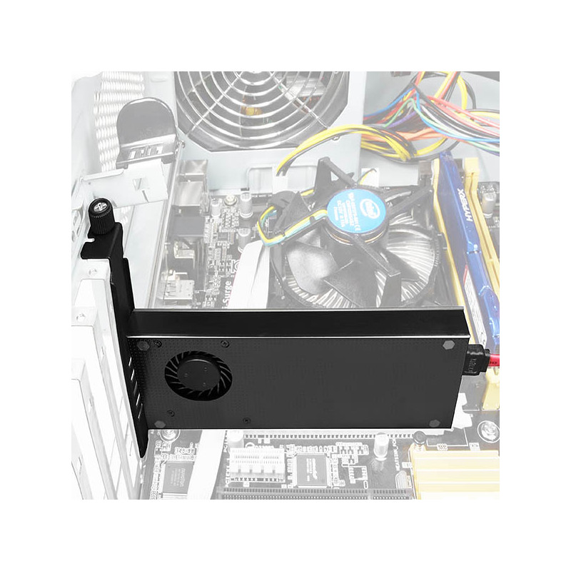AXAGON PCEM2-DC, PCIe x4 - M.2 NVMe M-key + SATA B-key slot adaptér, chladič, vr. LP