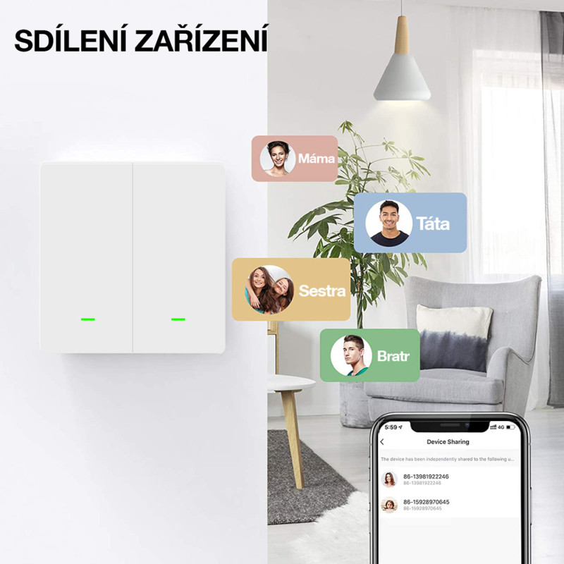 EVOLVEO WiFi Dual Switch, šikovný vypínač