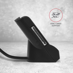 AXAGON CRE-SM2, USB-A StandReader 4-slot čítačka Smart card (eObčanka) + SD/microSD/SIM, kábel 1.3 m