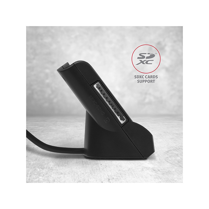AXAGON CRE-SM2, USB-A StandReader 4-slot čítačka Smart card (eObčanka) + SD/microSD/SIM, kábel 1.3 m