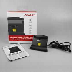 AXAGON CRE-SM2, USB-A StandReader 4-slot čítačka Smart card (eObčanka) + SD/microSD/SIM, kábel 1.3 m
