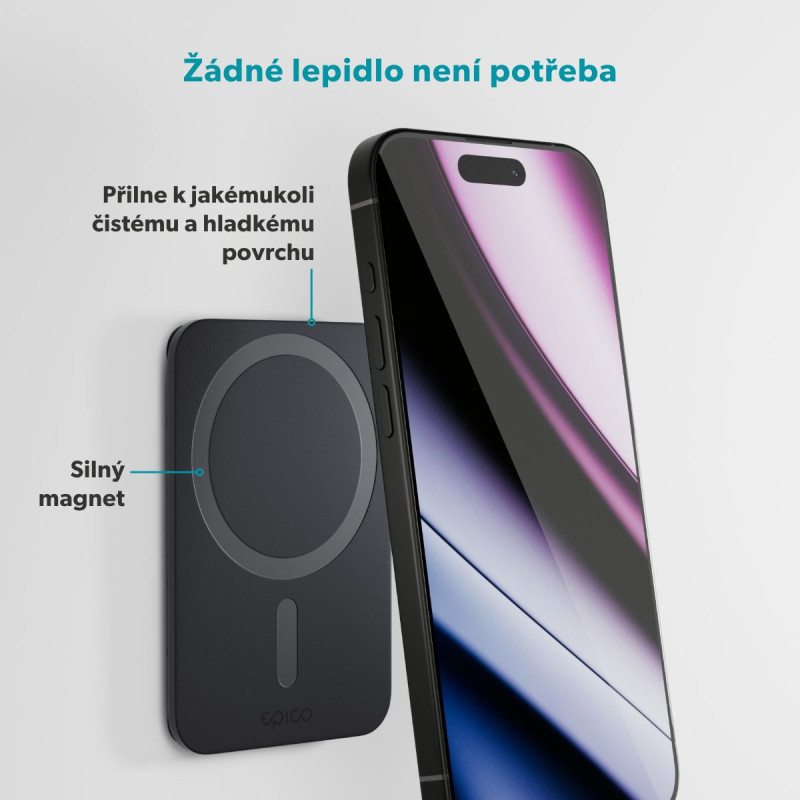 Epico Mag+ prísavný držiak na telefón - čierna