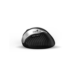 Genius Ergo 8250S/Vertikálna/Optická/Pre pravákov/1 600 DPI/Bezdrôtová USB/Čierna-strieborná