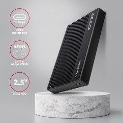 AXAGON EE25-GTR, USB-C 10Gbps - SATA 6G 2.5'' RIBBED box, čierny