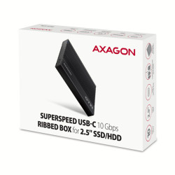 AXAGON EE25-GTR, USB-C 10Gbps - SATA 6G 2.5'' RIBBED box, čierny