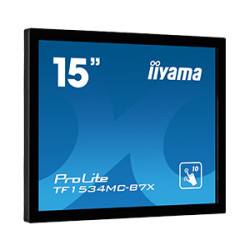 15'' iiyama TF1534MC-B7X: TN, XGA, capacitive, 10P, 370cd/m2, VGA, DP, HDMI, IP65, čierny