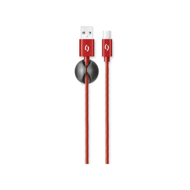 ALIGATOR PREMIUM Dátový kábel 2A, USB-C červená