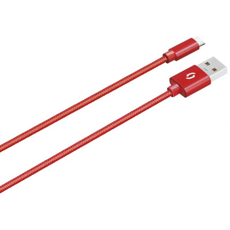 ALIGATOR PREMIUM Dátový kábel 2A, USB-C červená