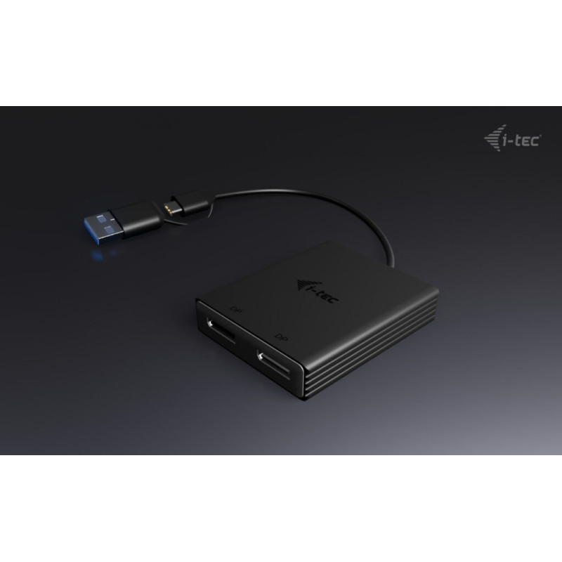 i-tec USB-A/USB-C Dual 4K DP Video adaptér