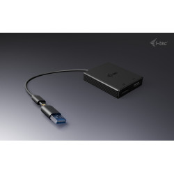 i-tec USB-A/USB-C Dual 4K DP Video adaptér