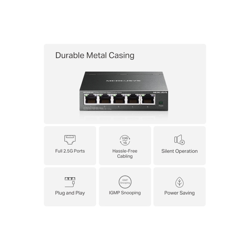 Mercusys MS105GS-M2 5x2.5G Desktop switch