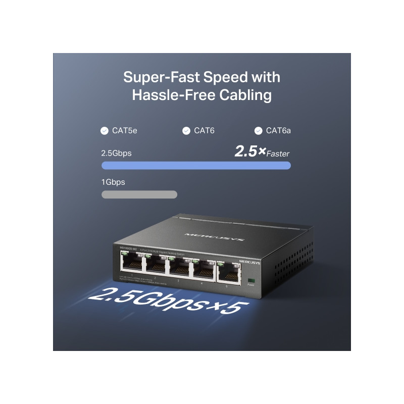 Mercusys MS105GS-M2 5x2.5G Desktop switch
