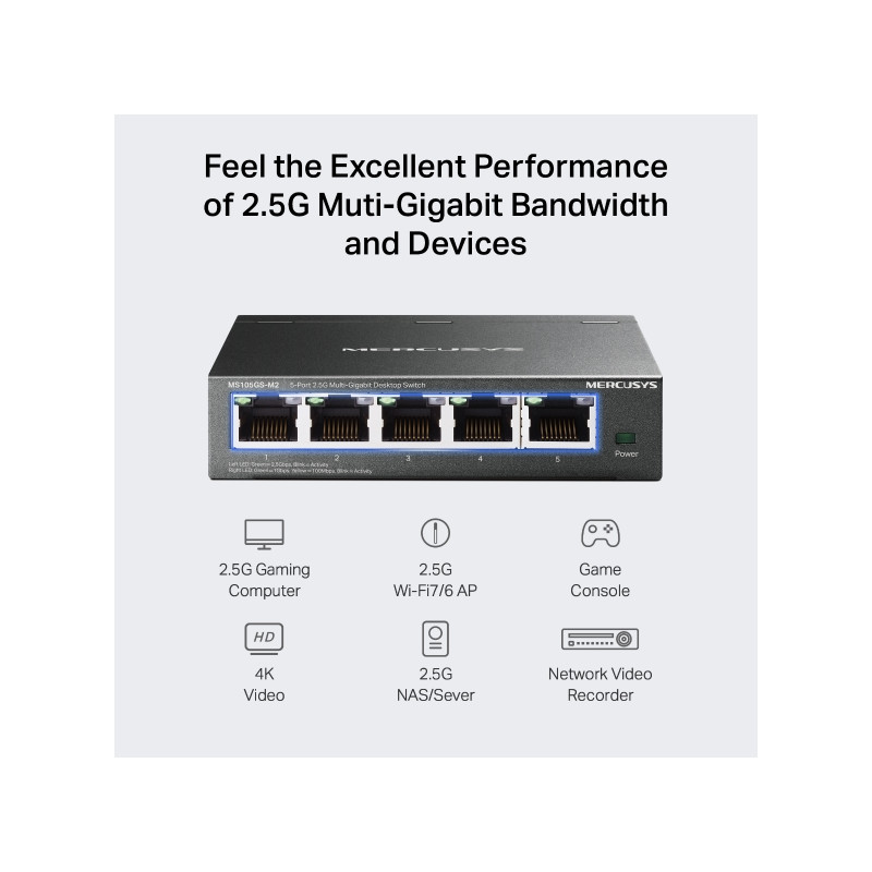 Mercusys MS105GS-M2 5x2.5G Desktop switch