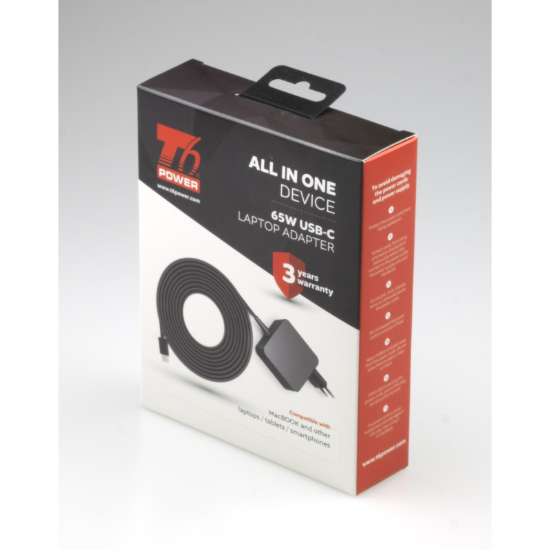 T6 Power univerzálny adaptér k notebooku, 65W, USB-C