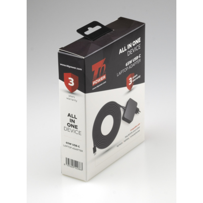 T6 Power univerzálny adaptér k notebooku, 65W, USB-C