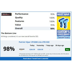 PATRIOT VP4300 Lite/4TB/SSD/M.2 NVMe/Čierna/5R