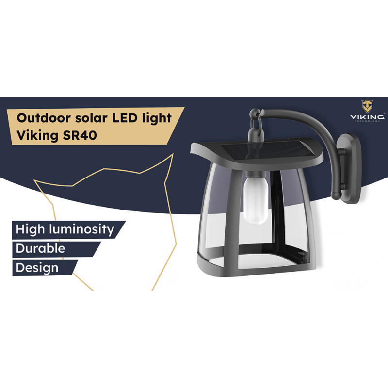 Vonkajšie solárne LED svetlo Viking SR10W/350lm /solárne napájanie / 4000K (denná biela)/ 4 režimy