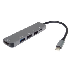 PremiumCord USB-C na HDMI + USB3.0 + 2x USB2.0 + PD(power delivery) adaptér