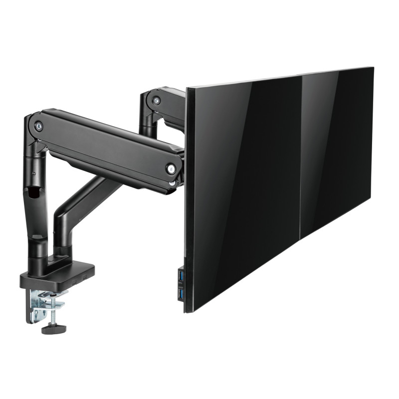 Držiak monitora Brateck LDT60-C024 dve ramená vedľa seba mechanická pružina Heavy Duty