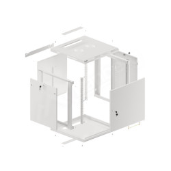 LANBERG RACKOVÁ SKRIŇA 19'' NÁSTENNÁ 12U/600X600 PRO VLASTNÚ MONTÁŽ S KOVOVÝMI DVERAMI ŠEDÁ