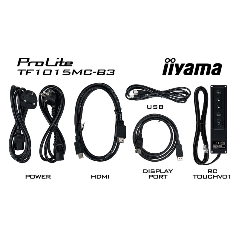 10'' iiyama TF1015MC-B3: WXGA, 10P, VGA, HDMI, DP
