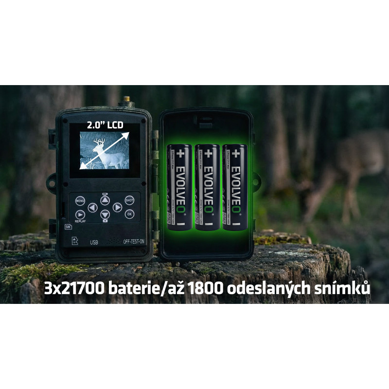 EVOLVEO StrongVision LTE POWER, fotopasca & bezp. kamera, 4G LTE, cloud/e-mail, 3x21700 batéria