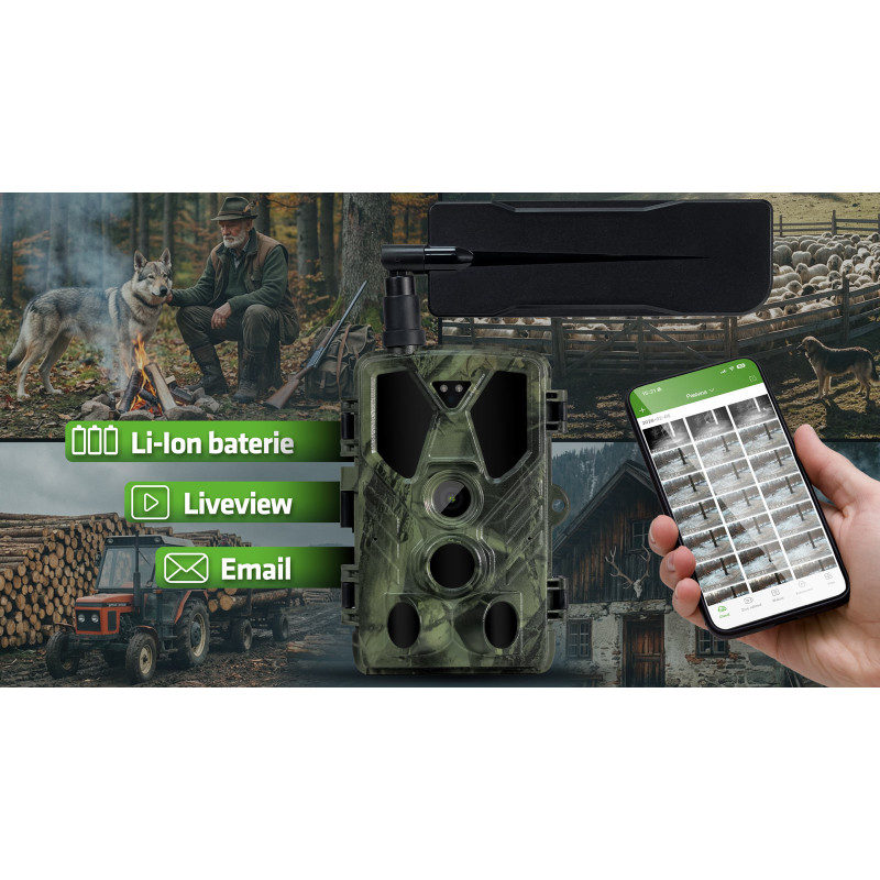 EVOLVEO StrongVision LTE POWER, fotopasca & bezp. kamera, 4G LTE, cloud/e-mail, 3x21700 batéria