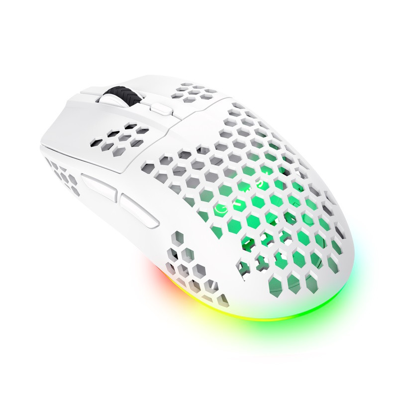 Trust Gaming GXT 929W Helox/Herná/Optická/Pre pravákov/4 800 DPI/Bezdrôtová USB/Biela