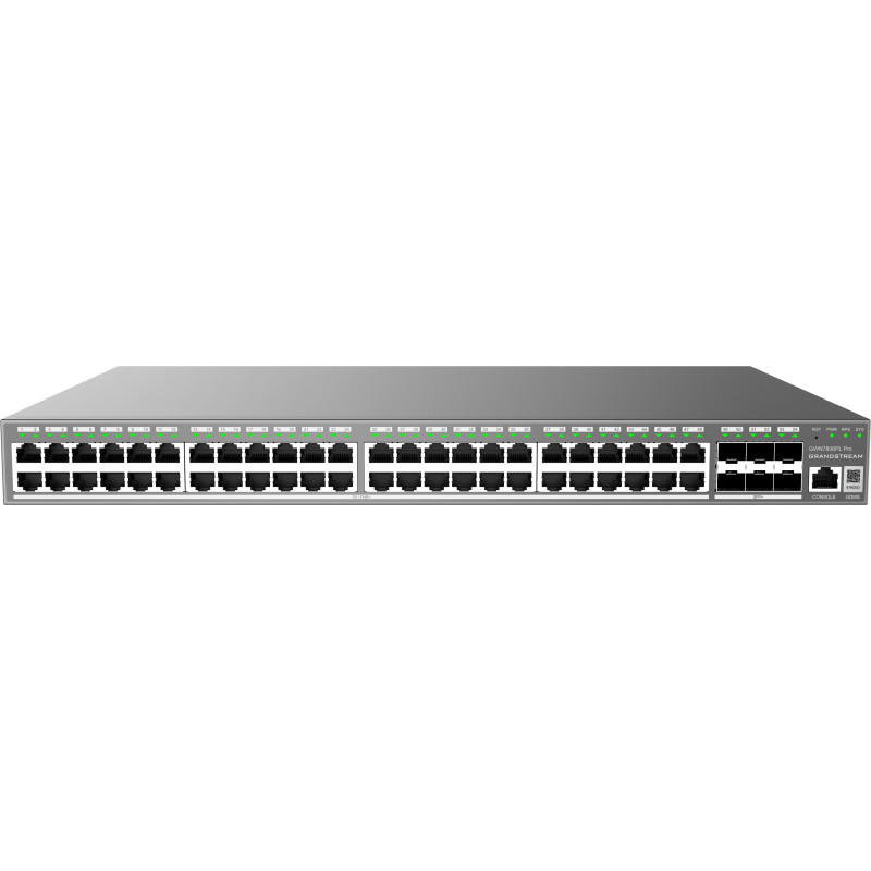 Grandstream GWN7806PL Pro Layer 2++ Managed switch, 48x 1Gb RJ45, PoE, 6x SFP+, stacking