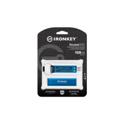 Kingston IronKey Keypad 200/128GB/USB 3.2/USB-A/Modrá