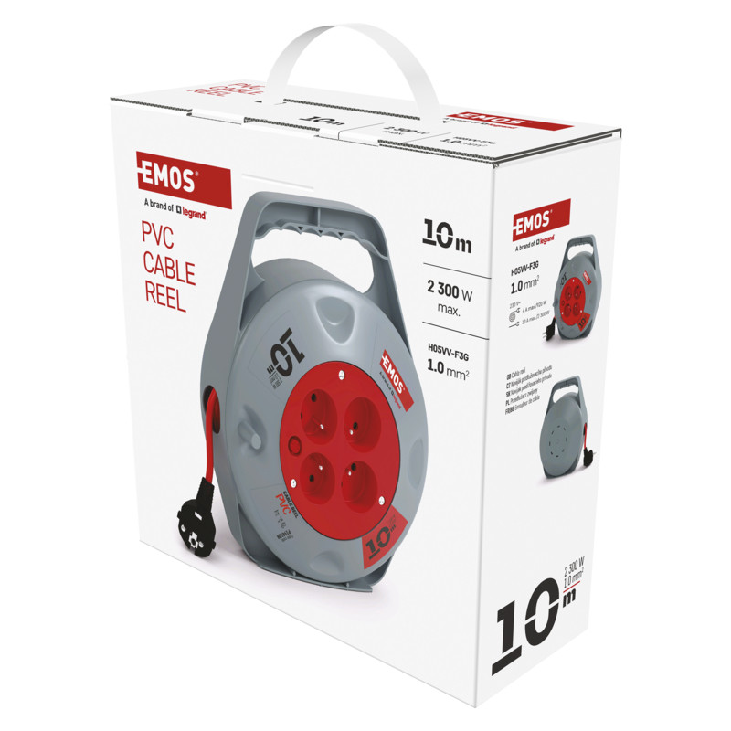 EMOS PVC Naviják 4z/10m 1,0mm, IP20